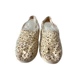 Toms Flats Cheetah Print Canvas Women Size 10 Alpargata